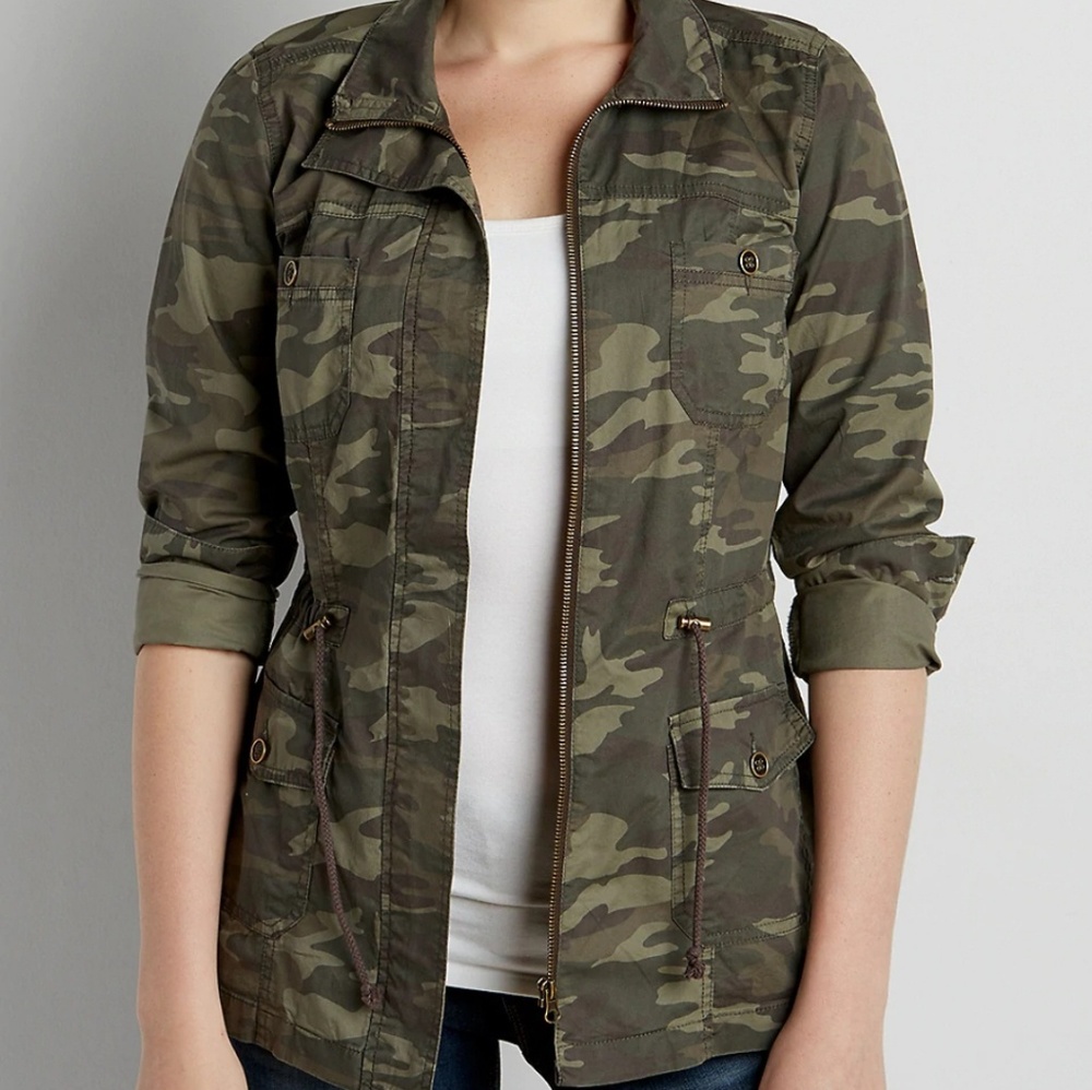 Camo camouflage anorak utility jacket size medium